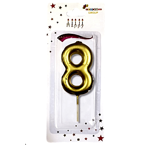 ORTA BOY 8 RAKAM GOLD MUM 10CM PK:24 KL:600