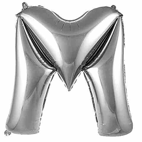 M- HARF 34 İNC GÜMÜŞ RENK BALON 76 CM