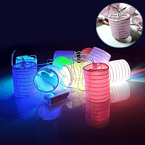 2MT 2 PİLLİ SARKIT PEMBE FENER RGB LED KAĞIT SÜS