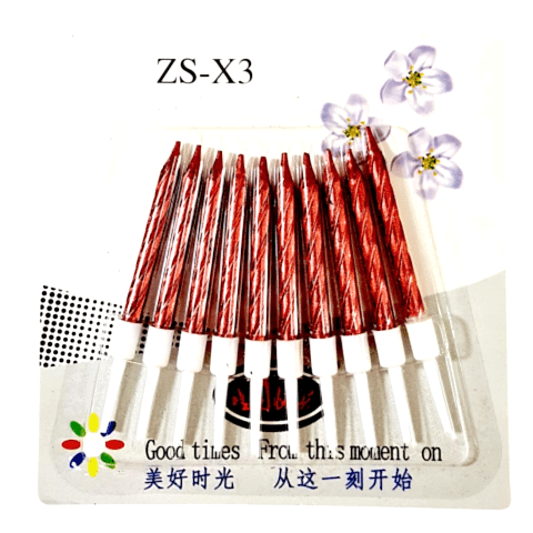 10 LU BURGULU KIRMIZI MUM 7.5CM PK:14 KL:420