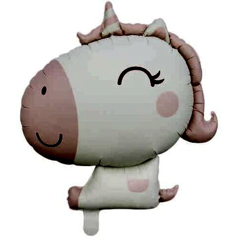 PEMBE RETRO RENK UNİCORN KAFA FOLYO BALON 65*78,5