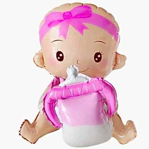 BİBERONLU BEBEK PEMBE FOLYO BALON 51*54,5