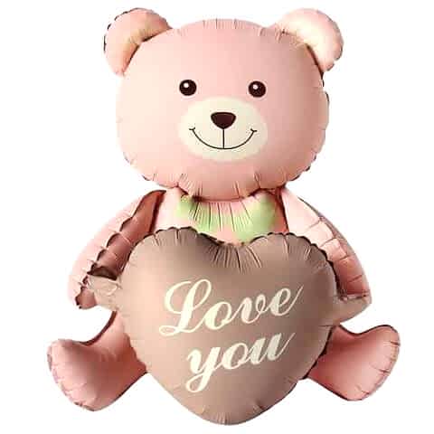 KARAMEL KALPLİ OTURAN AYI FOLYO BALON 105,5*66,5