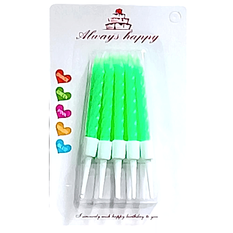 10 LU KÜÇÜK BURGULU YEŞİL MUM 7.5 CM PK:50 KL:600