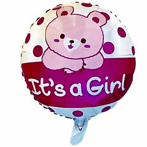 18 İNC YUVARLAK AYICIK PEMBE FOLYO BALON  43*43