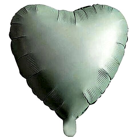 18 İNC KALP RETRO YEŞİL RENK FOLYO BALON