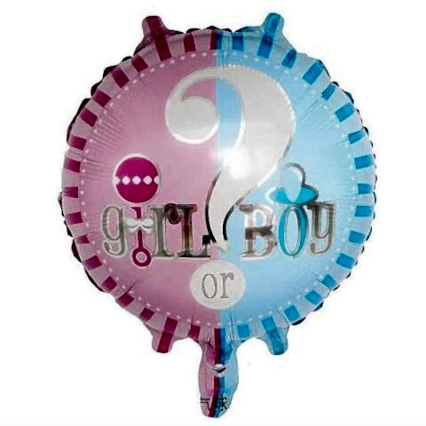 18 İNC YUVARLAK CİNSİYET FOLYO BALON  43*43