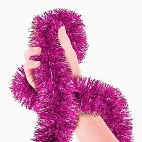 2 MT METALİZE FUŞYA SİM SÜS 6,5cm