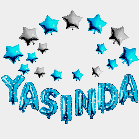 YILDIZLI YAŞINDA MAVİ SET BALON