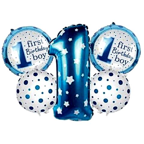 1 YAŞ MAVİ 5Lİ SET BALON