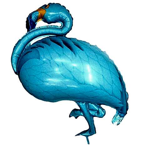 AYAKLI FLAMİNGO MAVİ RENK FOLYO BALON