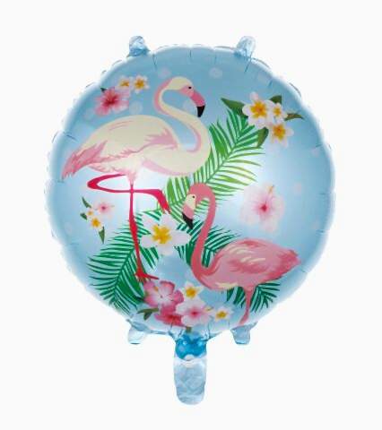18 İNC YUVARLAK FLAMİNGO MAVİ FOLYO BALON  43*43