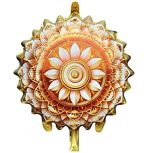 18 İNC YUVARLAK RAMAZAN MOTİFLİ SARI FOLYO BALON 49,5*51,5