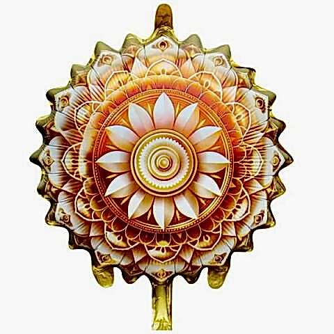 18 İNC YUVARLAK RAMAZAN MOTİFLİ SARI FOLYO BALON 49,5*51,5