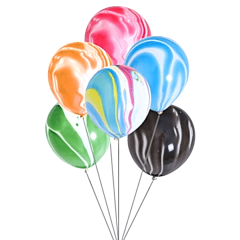 6 LI MERMER RENKLİ LATEKS  BALON