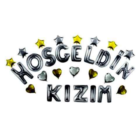 KALPLİ HOŞGELDİN KIZIM GÜMÜŞ SET BALON