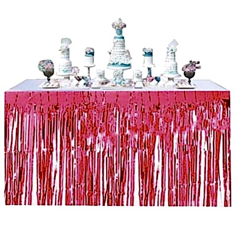 İTHAL METALİZE KIRMIZI MASA ETEĞİ 70*300cm